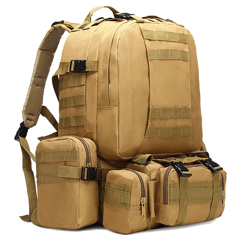 

50L Tactical Backpack 4 in 1 Military Bags Army Rucksack Backpack Molle Outdoor Sport Bag Men Camping Hiking Travel Climbing Bag