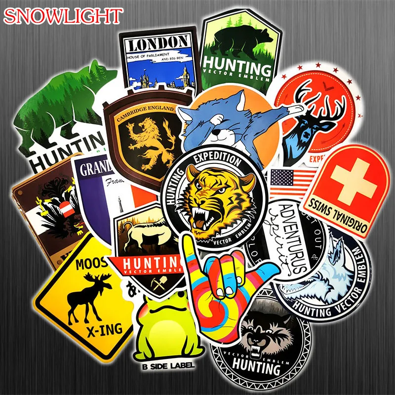 37 Pcs Retro Expedition Decal Travel Stickers Brand Logo Toy Scrapbooking Sticker For Laptop Suitcase Skateboard Motorcycle