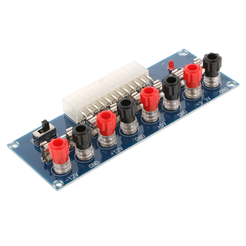 24 Pins ATX Benchtop Power Board Computer Power Supply Breakout Adapter Benchtop Power Board Kit 