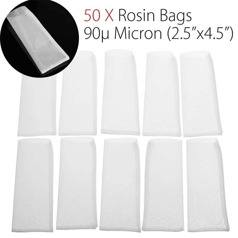 

50 packs Rosin Filter Tech Screen Press Tea Bags - 90u Micron (2.5" x 4.5")