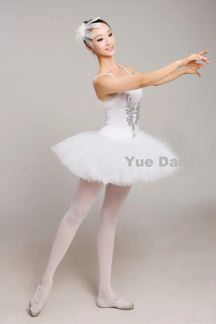 Классический балетный купальник для сцены для девочек взрослых Белый из балета "Лебединое озеро" платье Женская балетная пачка костюм для танцев
