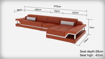 

Hot Sale Modern Design Bright Color Living Room Furniture Leather Sofa G8004B