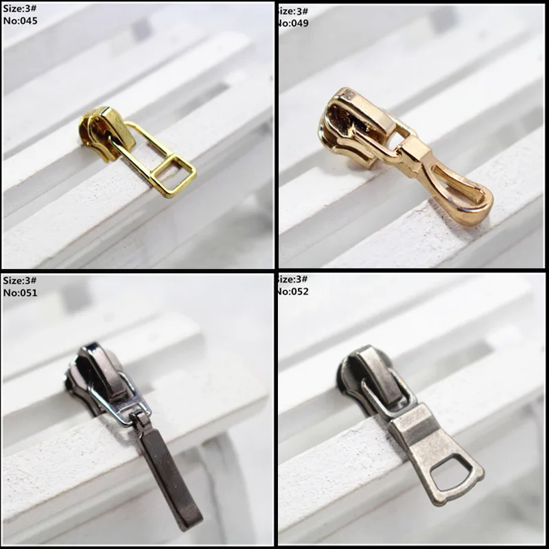 5 pcs 3# mix pearl zipper repair kits zipper pull Metal ...