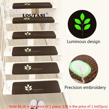 

LOUTASI Self-adhesive Luminous Non-Slip Staircase Pads Step Mats Stair Carpets Treads Rugs Pads for Home decor Protector Pad