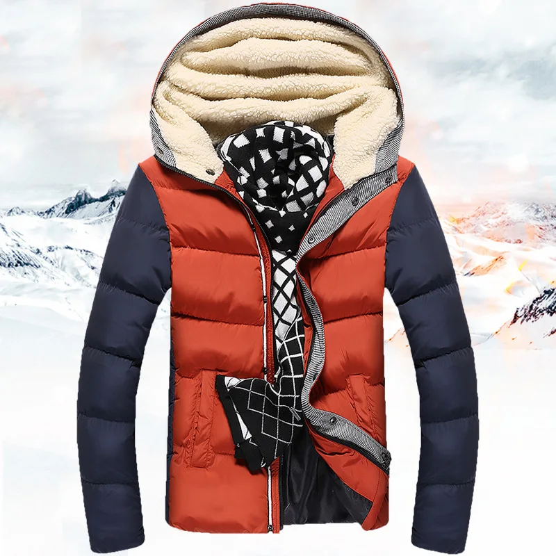 Hooded Design Men Parka Size M-3XL Casual & Fit Men’s Winter Coat Stand Collar Thick Man Down Jacket Solid Color Plus Size M-5XL