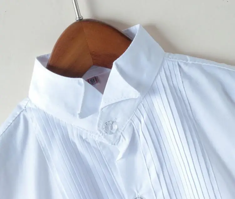 От 2 до 12 лет г. Новая летняя хлопковая одежда с короткими рукавами для малышей белые школьные рубашки для мальчиков рубашка для мальчиков топы для детей-подростков JW1772