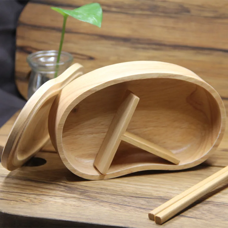 

Fashion Japanese Wood Lunch Boxes for Men Bento Flask Container for Food Table Ware Storage Picnic School