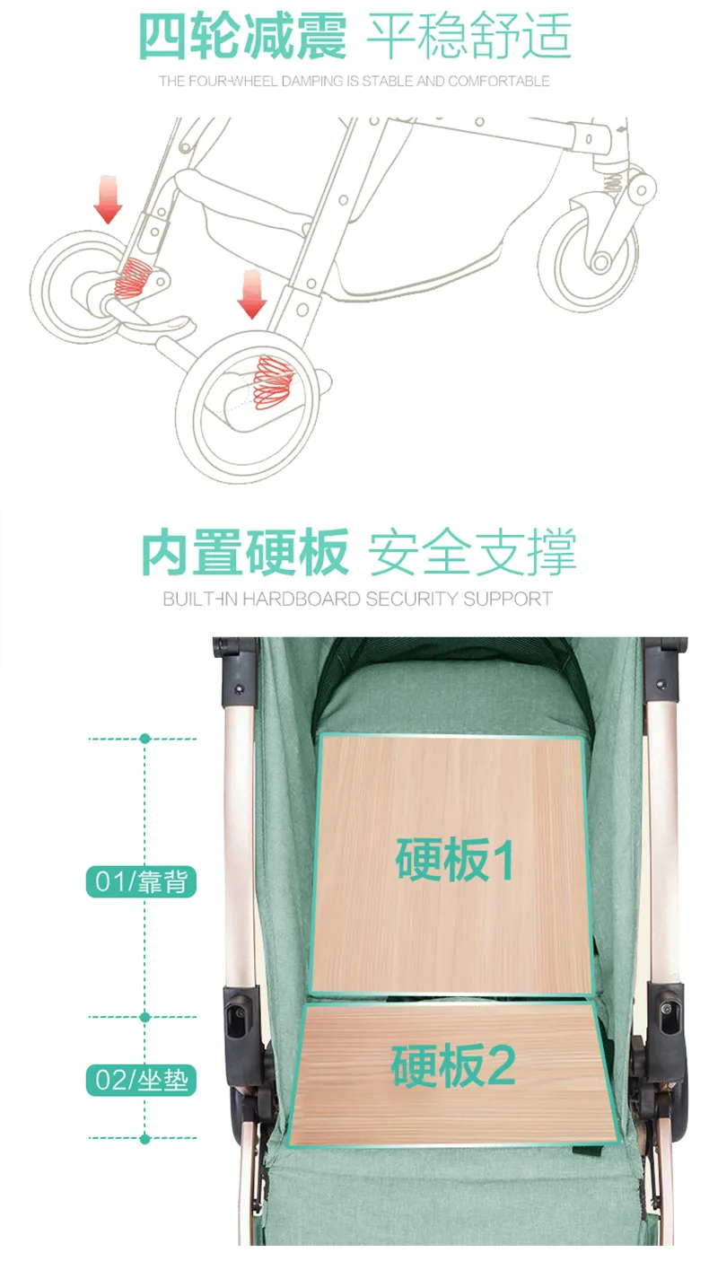Высокая Ландшафтная коляска откидные сиденья можно сложить на самолете алюминиевый сплав портативный зонтик автомобиль ребенок kinderwgen