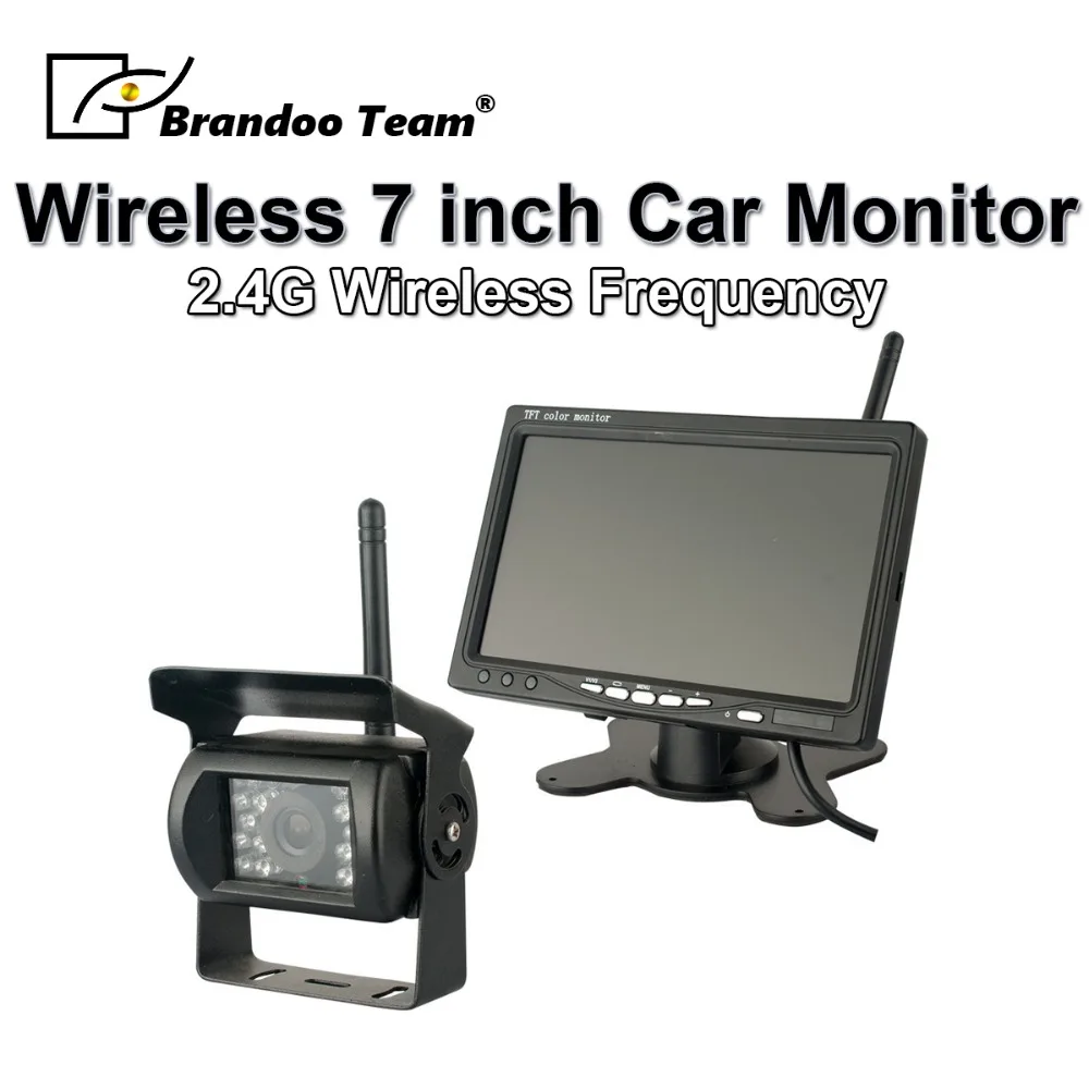 

Car Bus Parking backup camera 2.4G Wireless 7 Inch Car Monitor LCD With IR Rearview Camera kit