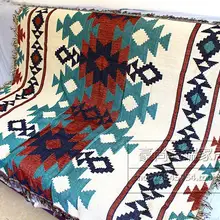 Килим келим Хлопковое одеяло с узором утолщенное богемное экзотическое повседневное одеяло с национальным ветром ковровое одеяло для дивана 75gc149yg4