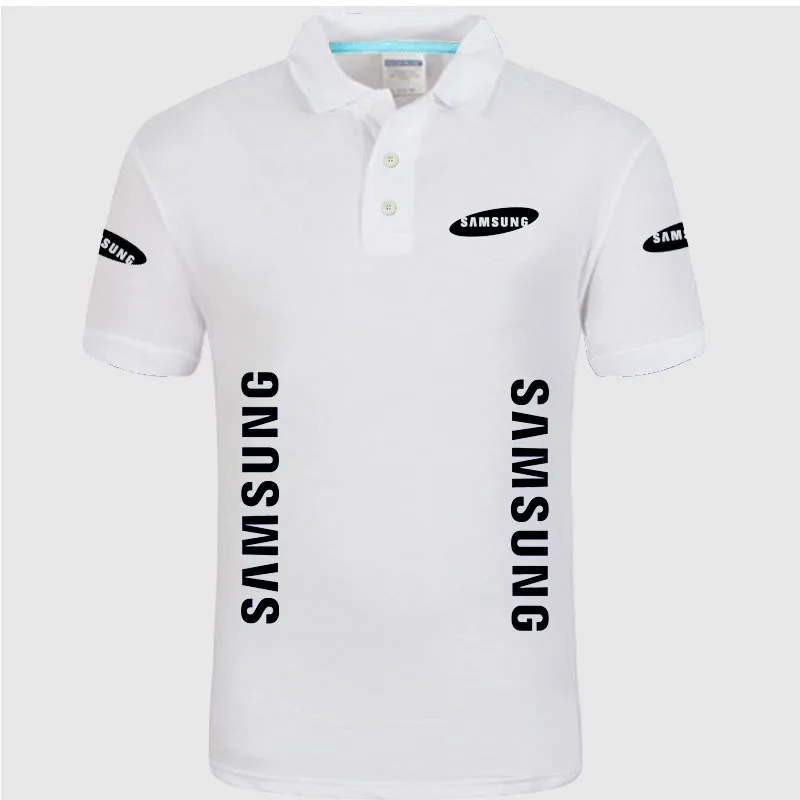 Летняя Высококачественная брендовая рубашка поло с логотипом samsung, рубашка с коротким рукавом, модная повседневная Однотонная рубашка поло, рубашки унисекс