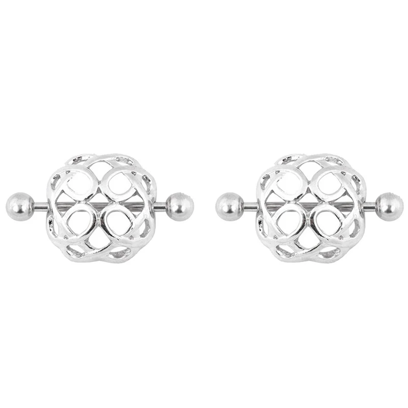 

2 Pcs ladies Hollow out Piercing Nipple Ring Surgical Steel Woman Sexy Body Jewelry Simple nipple shield piercing jewelry