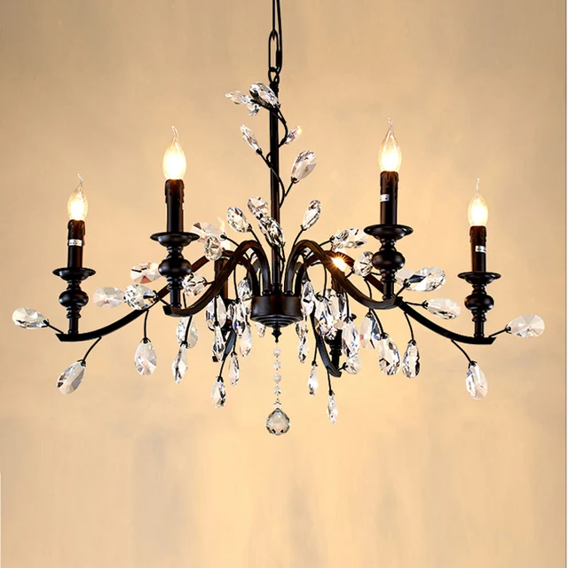 Wrought Iron Crystal Chandelier Light Handmade Bedroom Home Rustic Wrought Iron Crystal Chandelier Light Handmade Bedroom Home Rustic Chandeliers French Antique Candelabra