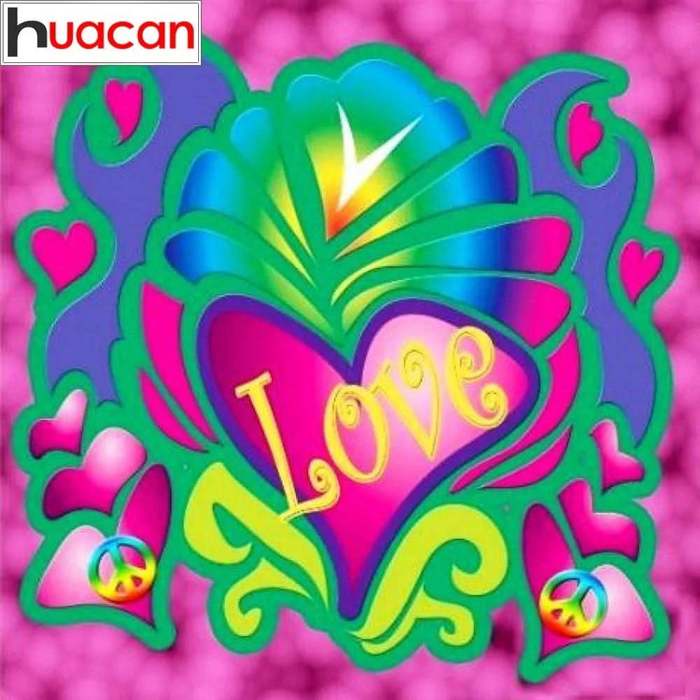 

HUACAN 5D DIY Diamond Painting Love Full Drill Round Diamond Embroidery Sale Picture Of Rhinestone Diamond Mosaic Flowers