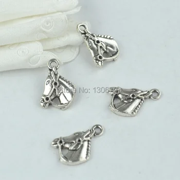 

Wholesale 100pcs metal tibetan silver charms horse head pendants hand made supplies fit necklaces bracelets jewelry making 42789