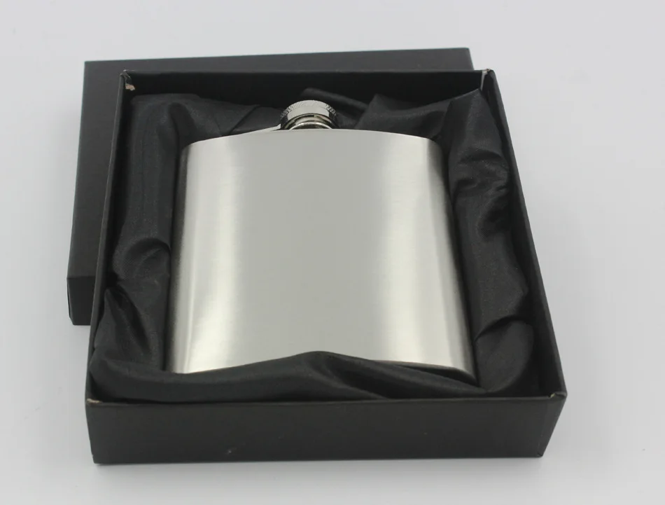 

50sets/lot Brand Hip Flask 7 oz Set Portable Stainless Steel Whiskey Bottle Leather Flask Russian Flagon Set