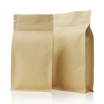 

100pcs Kraft paper Zip Lock bags Stand up pouch For Gift Candy Bags Wedding Packaging Bag Recyclable Food Bread Party Shopping