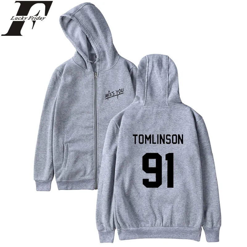 LUCKYFRIDAYF Louis Tomlinson One Direction Zipper Hoodies Women Winter Casual Style Female Coat Popular Hoodies Women Clothes