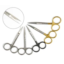 Gold handle stainless steel surgical scissors straight pointed elbow splitting scissors double eyelid surgery tools extremely sharp multi angle surgical scissors ophthalmic surgical scissors elbow surgical scissors ergonomic surgical scissors w
