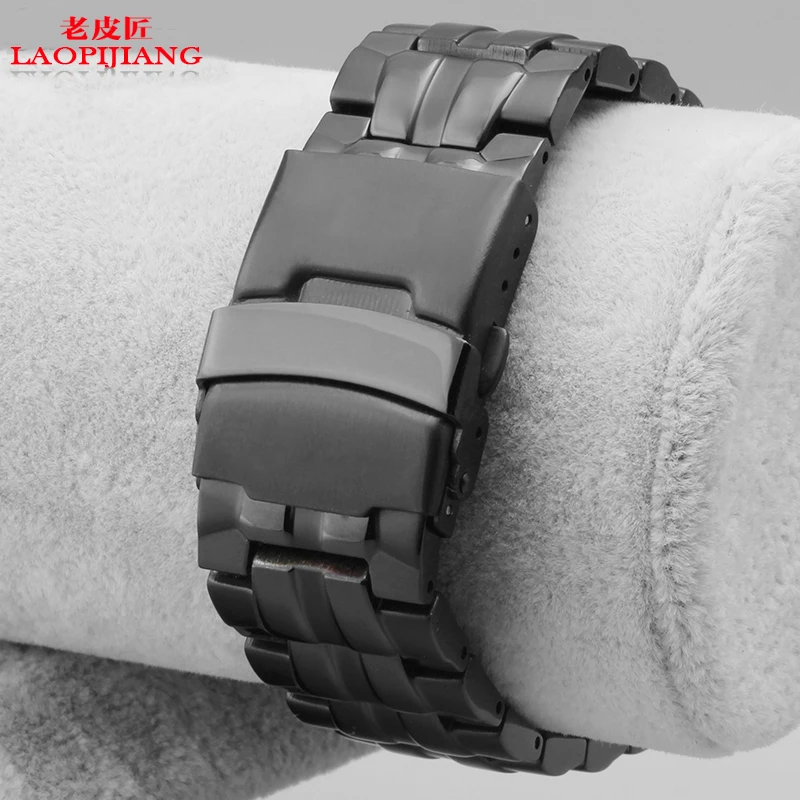 Laopijiang новая мода твердый стальной металлический ремешок для часов Мужской
