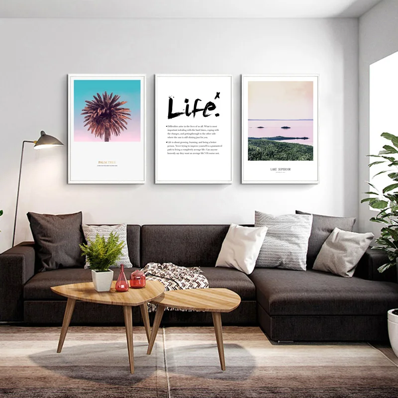 

Wall Art Canvas Painting Nordic Poster Plam Tree Landscape Quadros Cuadros Decoracion Paintings For Living Room Wall Unframed