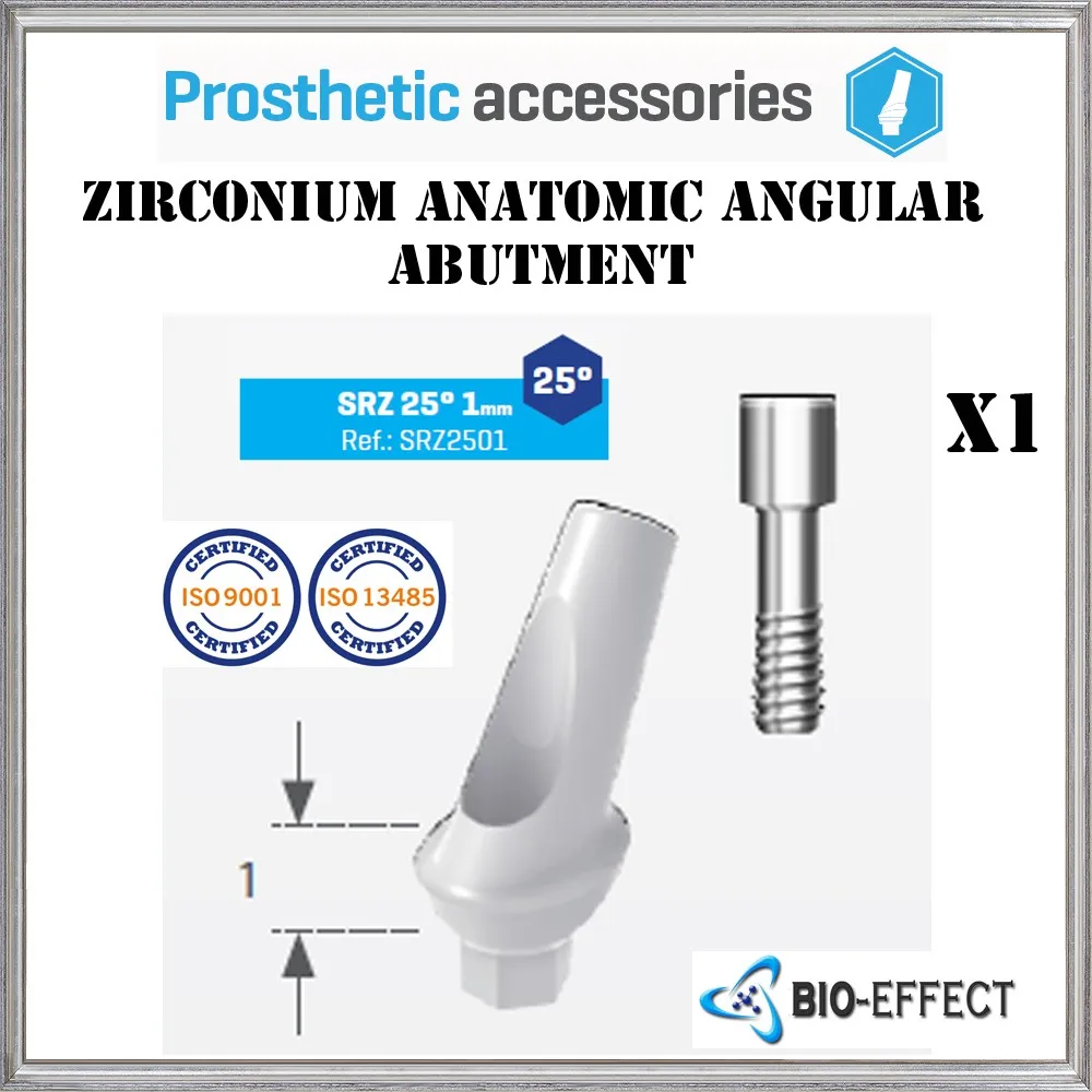 1x угловой цельный циркония абатмент 25 градусов (винт включено) с внутренним hex для зубной имплантат, одежда высшего качества