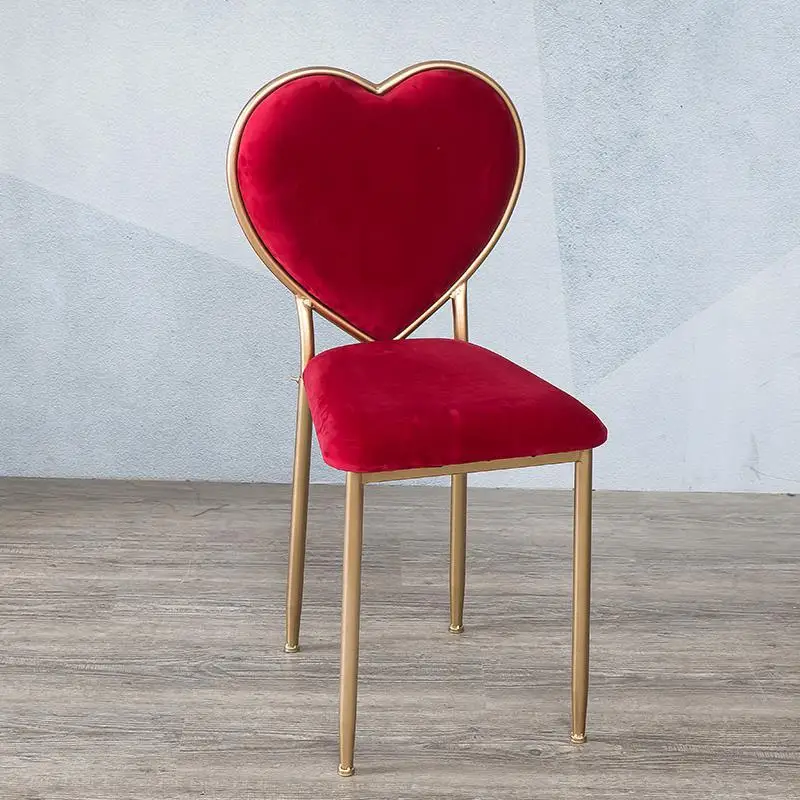 Стул Спальня стул для макияжа чистый красный простой стул для маникюра стул для макияжа Nordic сзади еды стул для одевания кованого железа - Цвет: style 3