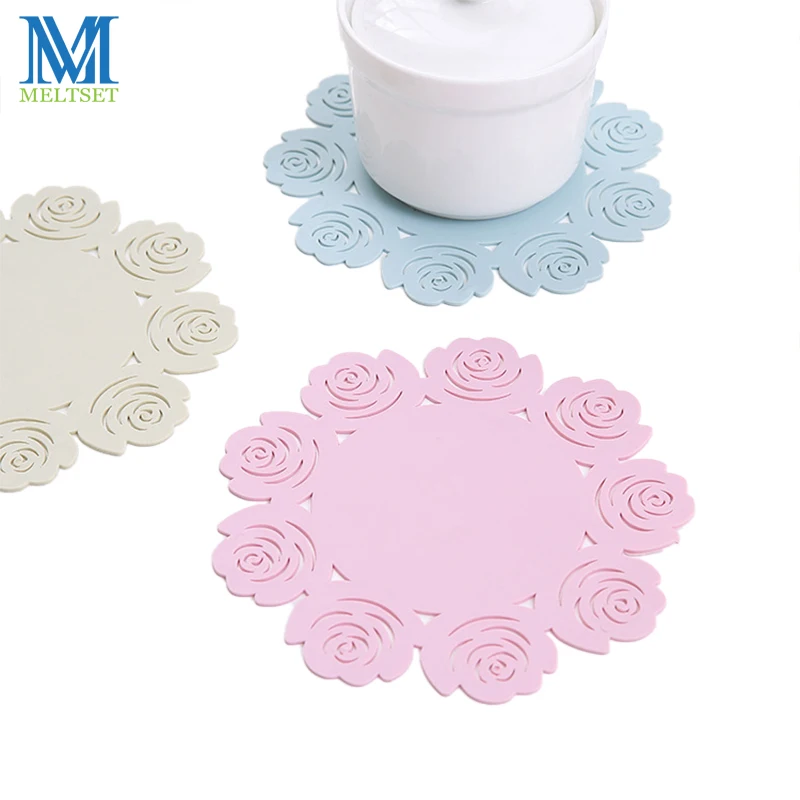 

Kitchen Hot Coaster Lace Soft Silicone Cup Pad Slip Insulation Pad Cup for Mat Pad Hot Drink Holder