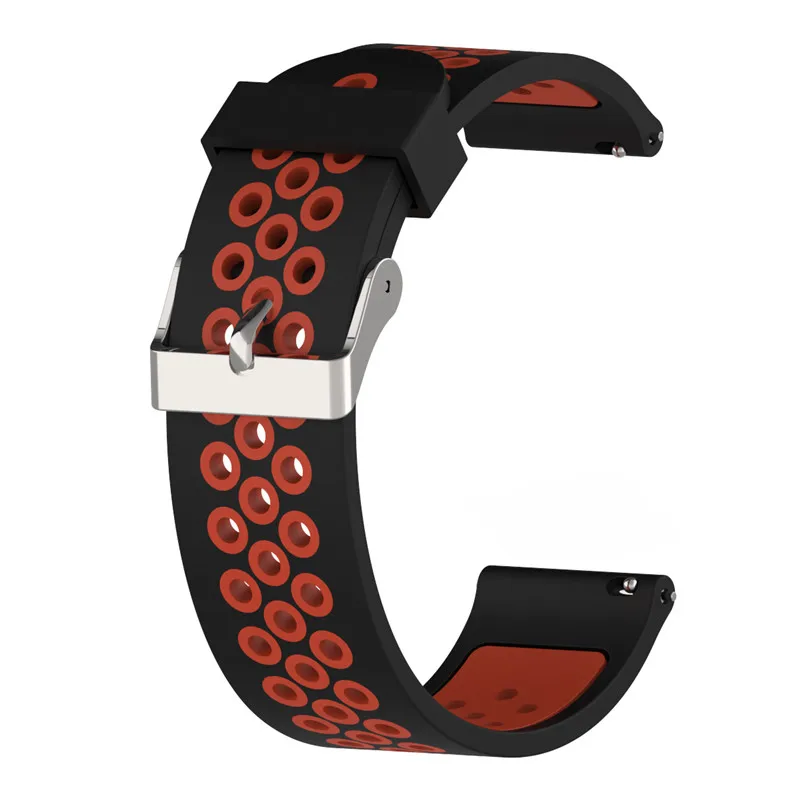 20 мм силиконовый ремешок для Huami Amazfit Bip Bit GTR 42 мм/samsung gear Sport Galaxy Watch/для huawei Watch 2/Weloop band - Цвет: Black red