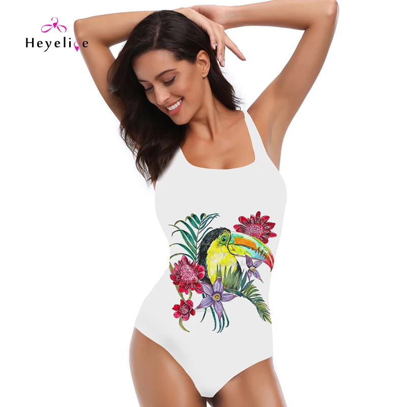 

New 2019 Bathing Suits Majur Sexy One Piece Swimsuits Beach Wear Print Sport Swimwear Bodysuits High Cut Monokini Swimwear Women