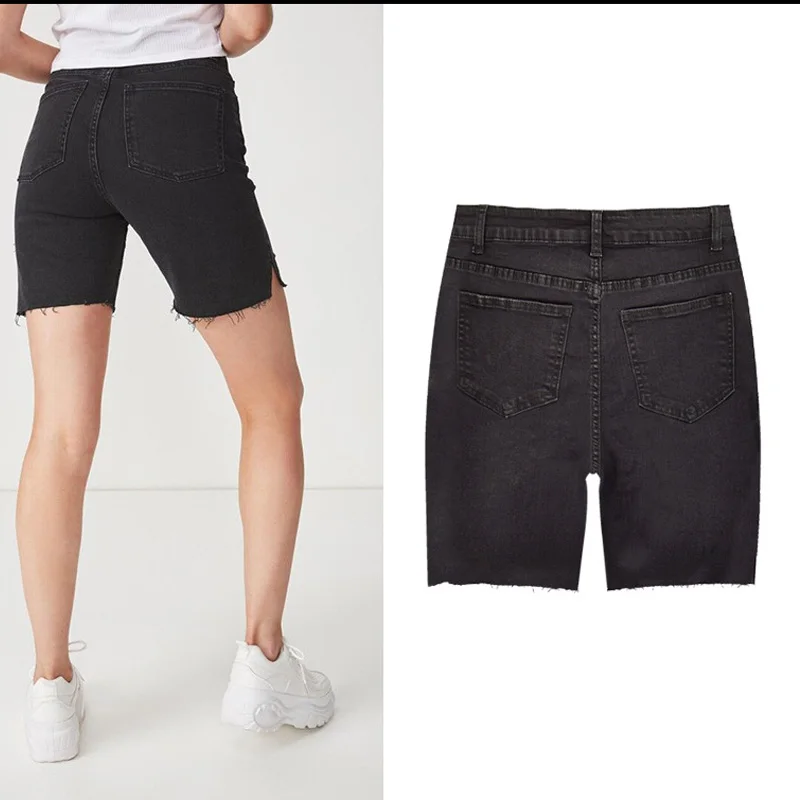 2019 джинсы для женщин для стрейч Высокая талия летние шорты средней длины тонкий Fitneed тощий карандаш джинсовые шорты женские мотобрюки