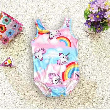 

2020 Summer Cute Kids Baby Girl Swimsuit Sleeveless Unicorn Swimsuit bikini Bodysuit Bathing Beachwear Summer Clothing 3-8 Year