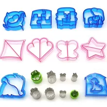 18 шт. DIY Формочки для бутербродов, набор, волшебный Графический пластиковый хлеб, вырезанный динозавр, любовь, выпечка, Дырокол пищевой