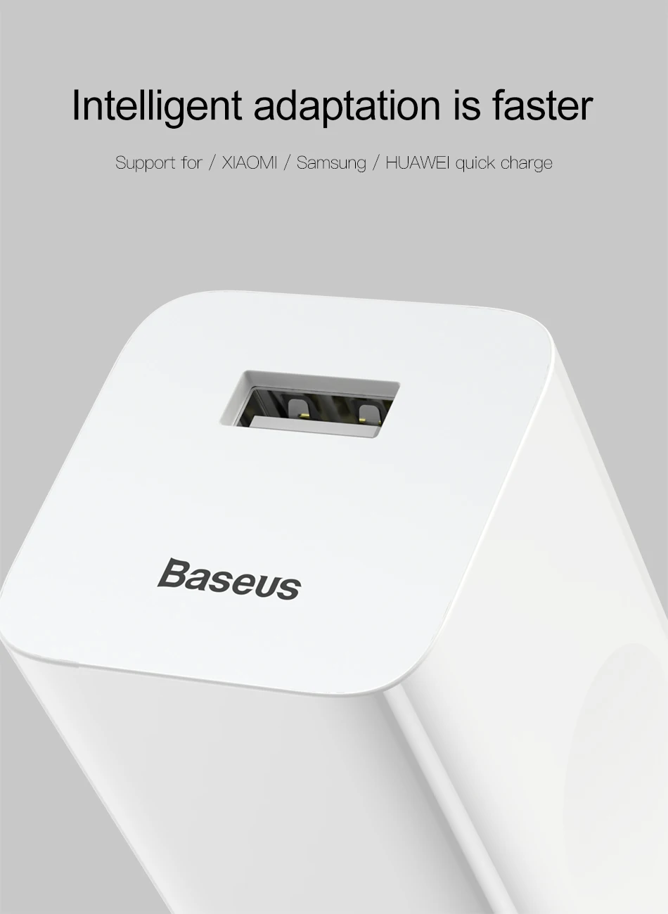 Baseus 24 Вт Быстрая зарядка 3,0 USB зарядное устройство QC3.0 настенный мобильный телефон зарядное устройство для iPhone X Xiaomi Mi 9 Планшет iPad ЕС QC Быстрая зарядка