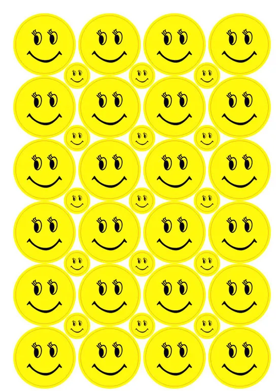 Смайлики на а4 распечатать 5 Colors Cartoon Children Stickers Smile Face Smiley Toys Reward Stickers School