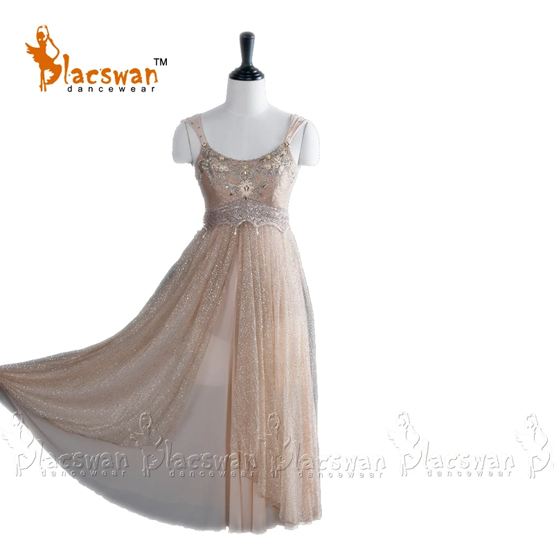 

Gold Sparkle Ballet Dress 2 layer Soft Tulle Bling Bling Skirt Custom Made Modern Dance Lyrical Dress Professional Costume BT717