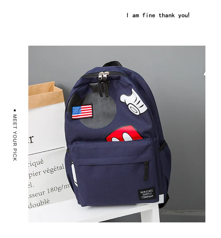 Сумка с Микки Маусом, плюшевый рюкзак, повседневная школьная сумка для девочек, высокое качество, сумка для книг, школьный рюкзак для детей