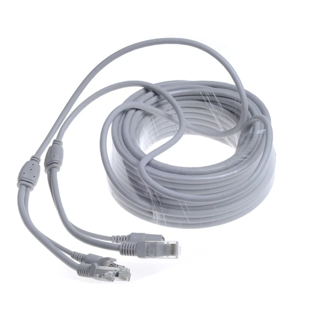 CCTV CAT5/CAT 5e 15M/50ft Cable RJ45 + DC Power CCTV network