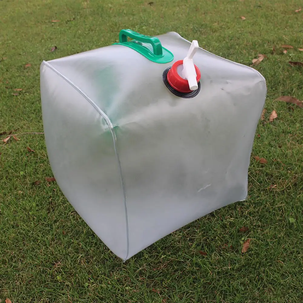 

Outdoor 20L Foldable Pvc Water Bag Tank Soft Flask Transparent Bucket Camping Water Container Kettle