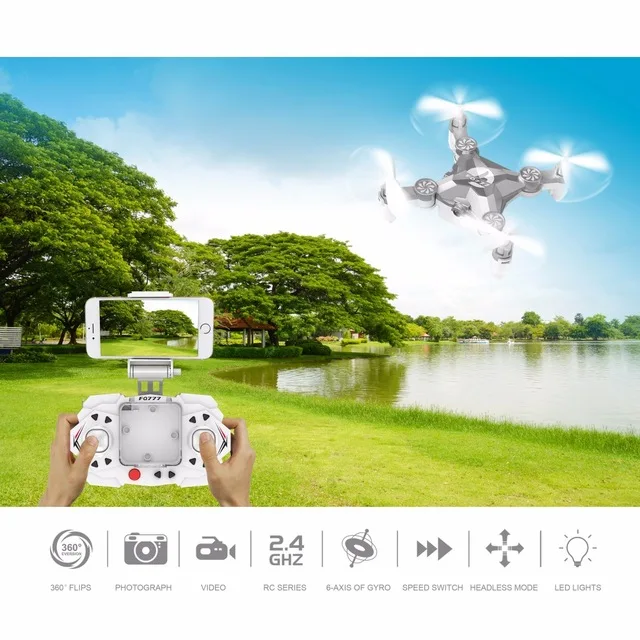WIFI Drone FQ777 FQ11W 2.4G 4CH 6-Axis Gyro WIFI FPV Mini Pocket Drone Rotatable RC Quadcopter W/ 0.3MP Camera