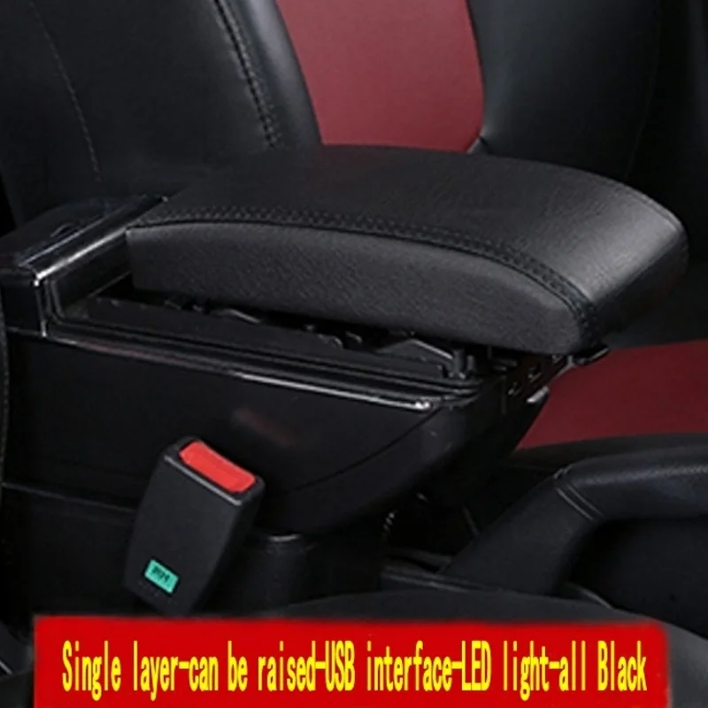 Dual Layer Center Console Storage Box For Nissan VERSA TIIDA LATIO 2007-2011 Faux Leather Armrest Arm Support 2008 2009 2010