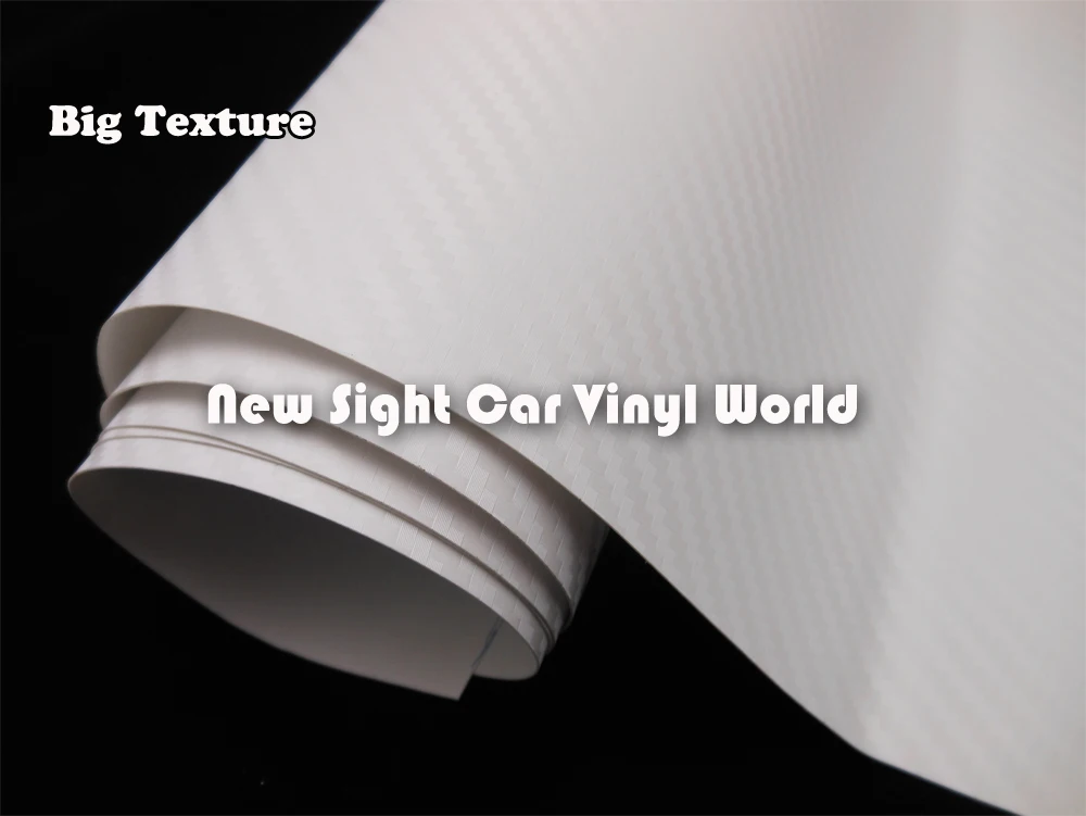 Большая текстура белого 3D углеродного волокна виниловая рулонная пленка для автомобильных наклеек