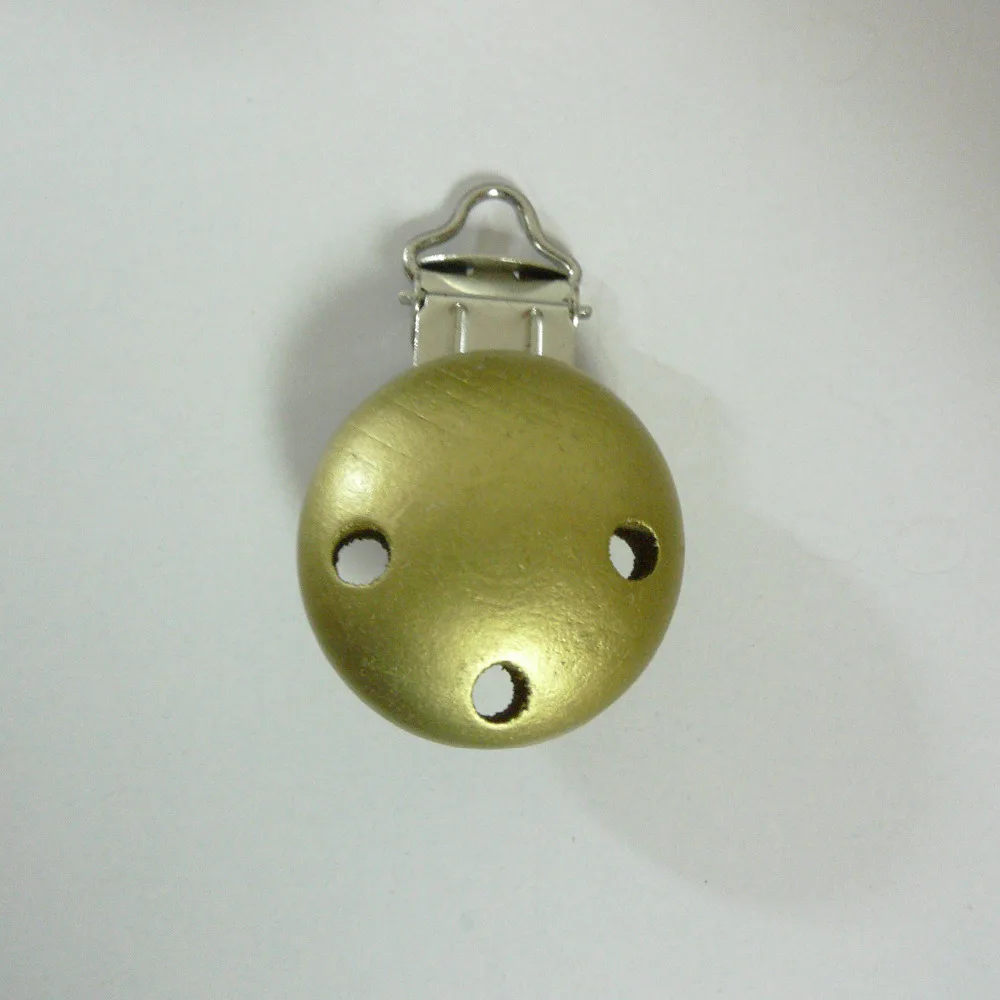 

25PCS GOLD COLOR Solid Wood Baby Pacifier Clips