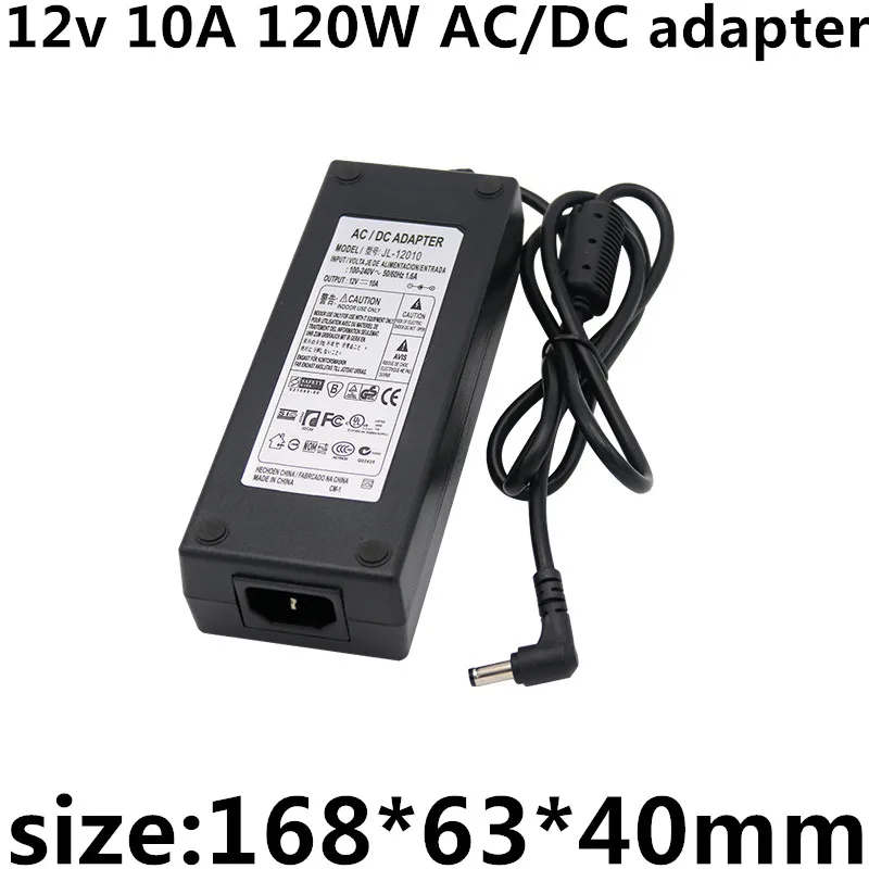 

AC DC Adapter DC 12V 10A 120W 5.5*2.1 AC 110-220V Converter Adapter Charger Power Supply EU Plug US plug Black Wholesale