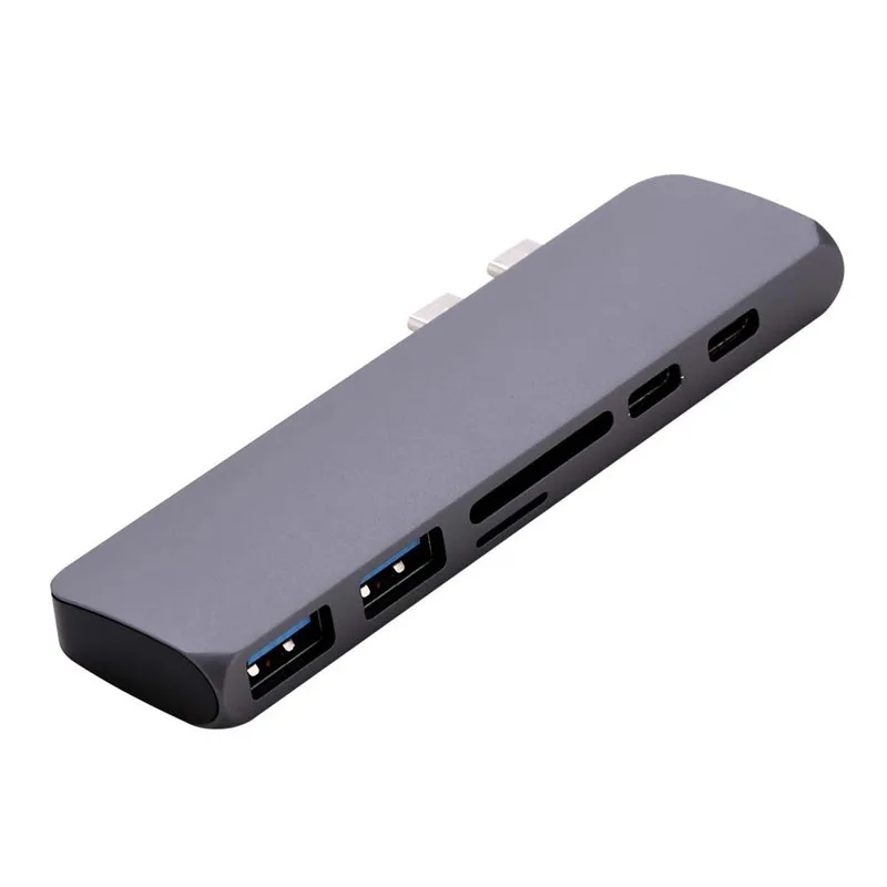 

Hub Usb 3.0 7in1 Dual Type-C Multiport Card Reader HUB Adapter HDMI 4K Compatible For Samsung s8 Compatible For MacBook Pro
