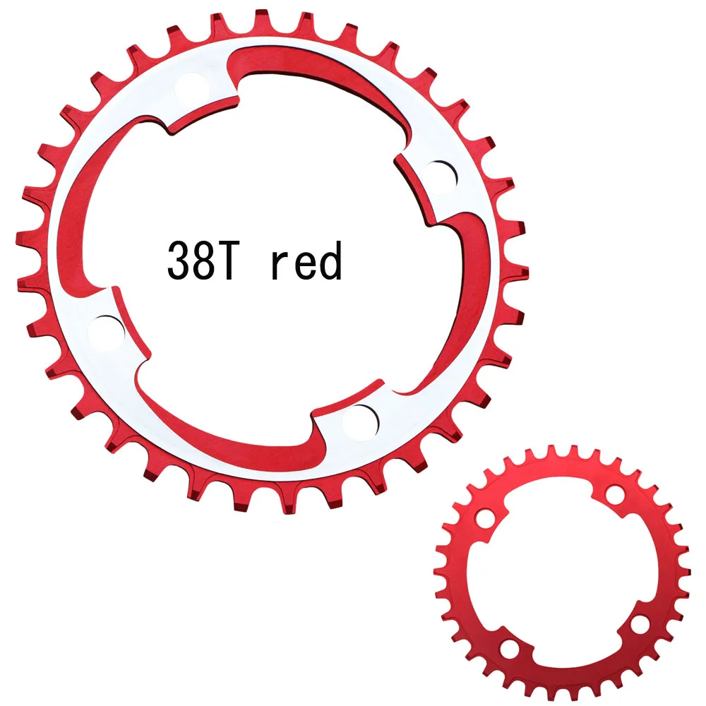 MTB узкая широкая Шестерня 32T 34T 36T 38T 40T 42T 175 мм Звездочка односкоростная Звездочка 104BCD Звездочка для горного велосипеда - Цвет: 38T red chainring