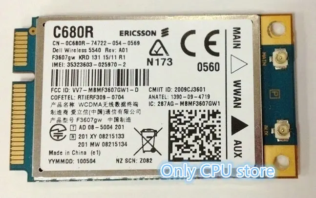 Ericsson DW5540 F3607GW 3G GSM HSDPA WCDMA Беспроводная карта WWAN WLAN GPS H039R 5PJ87 C680R сеть | Компьютеры и