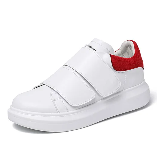 Red trainers white celebrity women flats sneakers elevator designer creepers platform shoes thick sole luxury round toe ladies - Color: Red