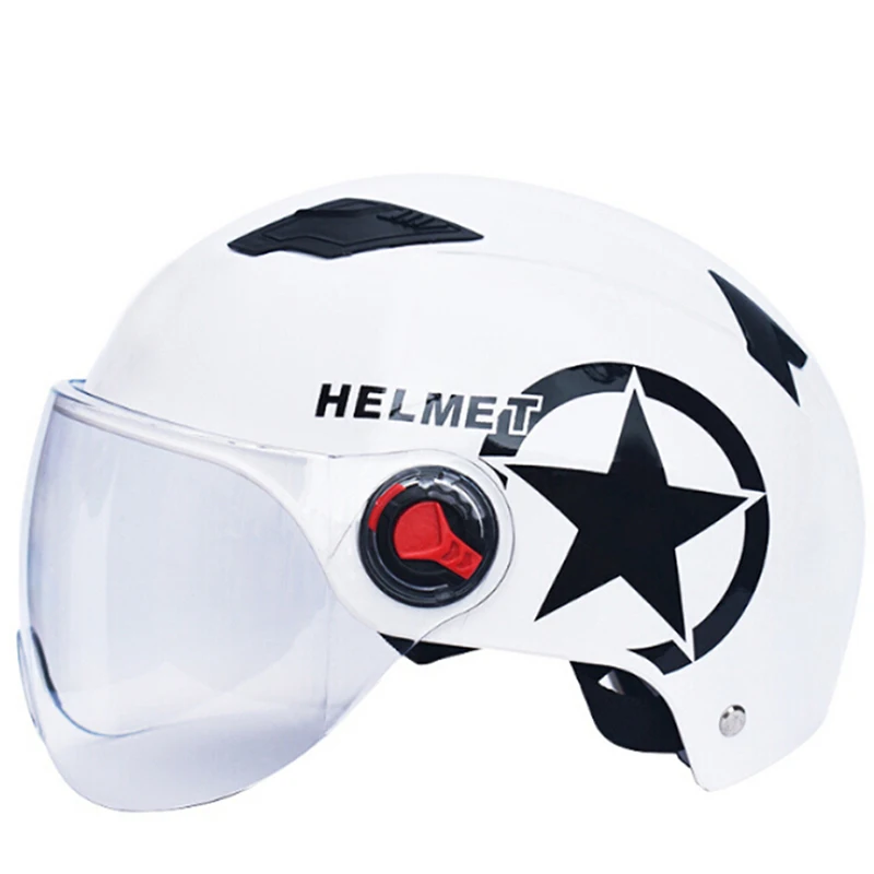 Unisex Five pointed Star Motorcycle Helmet Half Open Face Adjustable