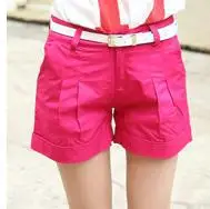 Женские короткие летние повседневные шорты яркого цвета с высокой талией, шорты размера плюс